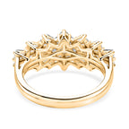 Designer Inspired Moissanite Ballerina Ring in 18K YG PlatingSterling Silver 1.076  Ct.