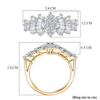 Designer Inspired Moissanite Ballerina Ring in 18K YG PlatingSterling Silver 1.076  Ct.