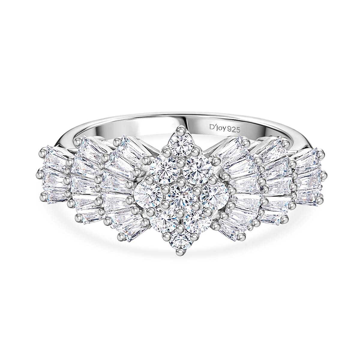 D'Joy Moissanite Ballerina Ring in Platinum Overlay Sterling Silver 1.07 Ct. V32528691 0