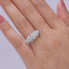 Designer Inspired Moissanite Ballerina Ring in Platinum Overlay Sterling Silver 1.07 Ct.