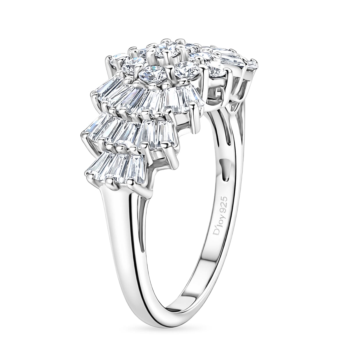 D'Joy Moissanite Ballerina Ring in Platinum Overlay Sterling Silver 1.07 Ct. V32528691 4