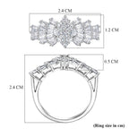 Designer Inspired Moissanite Ballerina Ring in Platinum Overlay Sterling Silver 1.07 Ct.
