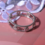 Designer Inspired - Moissanite Ring in Rhodium Overlay Sterling Silver 1.12 Ct.