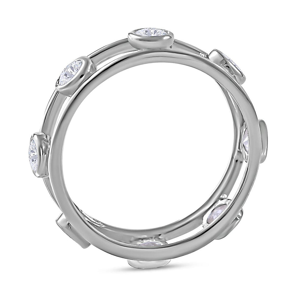 Designer Inspired - Moissanite Ring in Rhodium Overlay Sterling Silver 1.12 Ct.