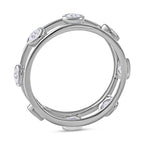 Designer Inspired - Moissanite Ring in Rhodium Overlay Sterling Silver 1.12 Ct.