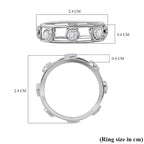 Designer Inspired - Moissanite Ring in Rhodium Overlay Sterling Silver 1.12 Ct.