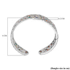 Designer Inspired - Multi Color Cubic Zirconia Cuff Bangle (Size - 7.5)