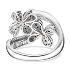 Designer Inspired-Multi Colour Diamond Ring in Platinum Overlay Sterling Silver 1.08 Ct.