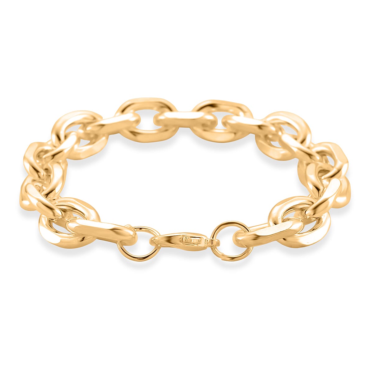 Designer Inspired - Oval Links Bracelet (Size - 8) with Lobster Clasp in Yellow Gold Plated 8271668 4