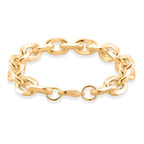Designer Inspired - Oval Links Bracelet (Size - 8) with Lobster Clasp in Yellow Gold Plated