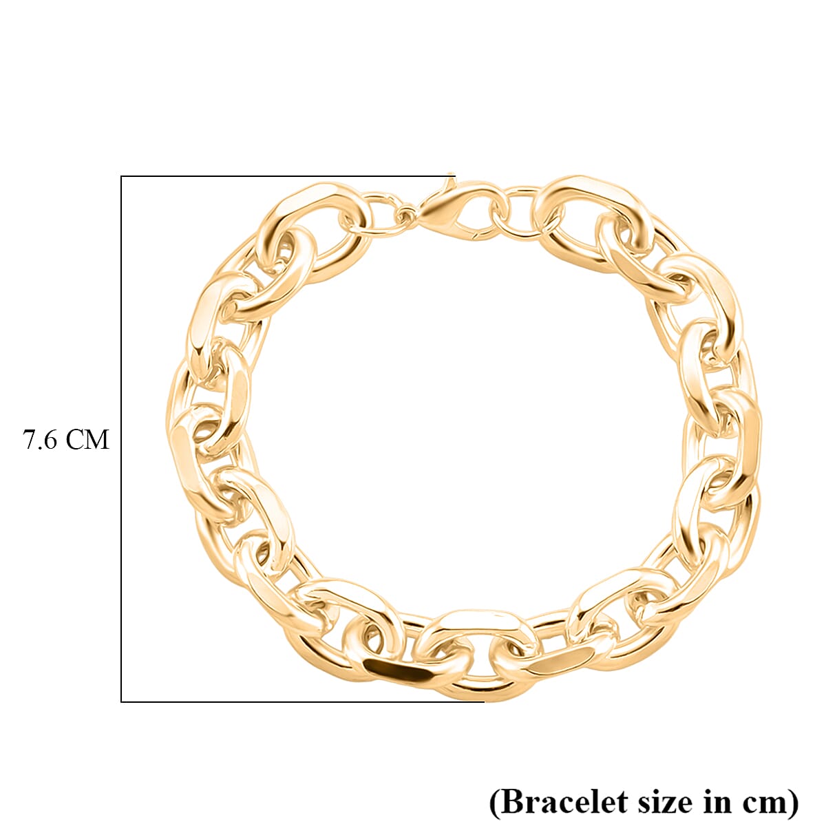 Designer Inspired - Oval Links Bracelet (Size - 8) with Lobster Clasp in Yellow Gold Plated 8271668 6