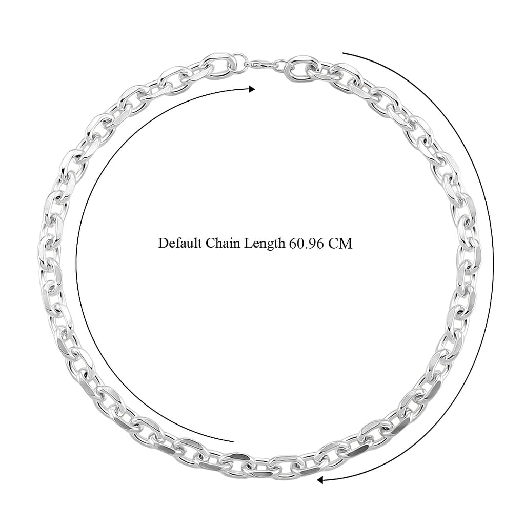 Designer Inspired - Oval Links Necklace (Size 24) with Lobster Clasp