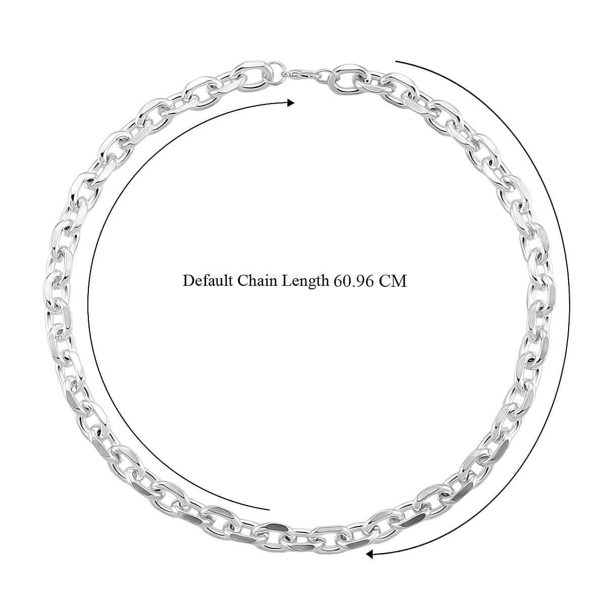 Designer Inspired - Oval Links Necklace (Size 24) with Lobster Clasp 8271638 6