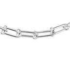 Bangkok Closeout - Sterling Silver U Shaped Ball Link Bracelet (Size - 8, Silver Wt 11.80 Gms