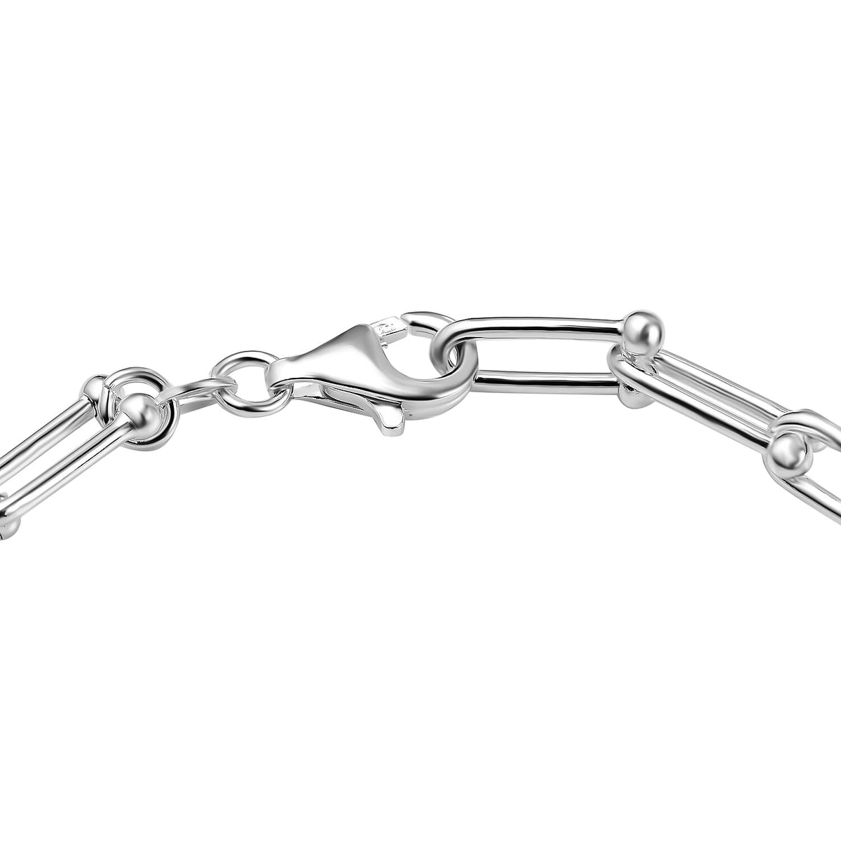 Bangkok Closeout - Sterling Silver U Shaped Ball Link Bracelet (Size - 8, Silver Wt 11.80 Gms 7601730 3