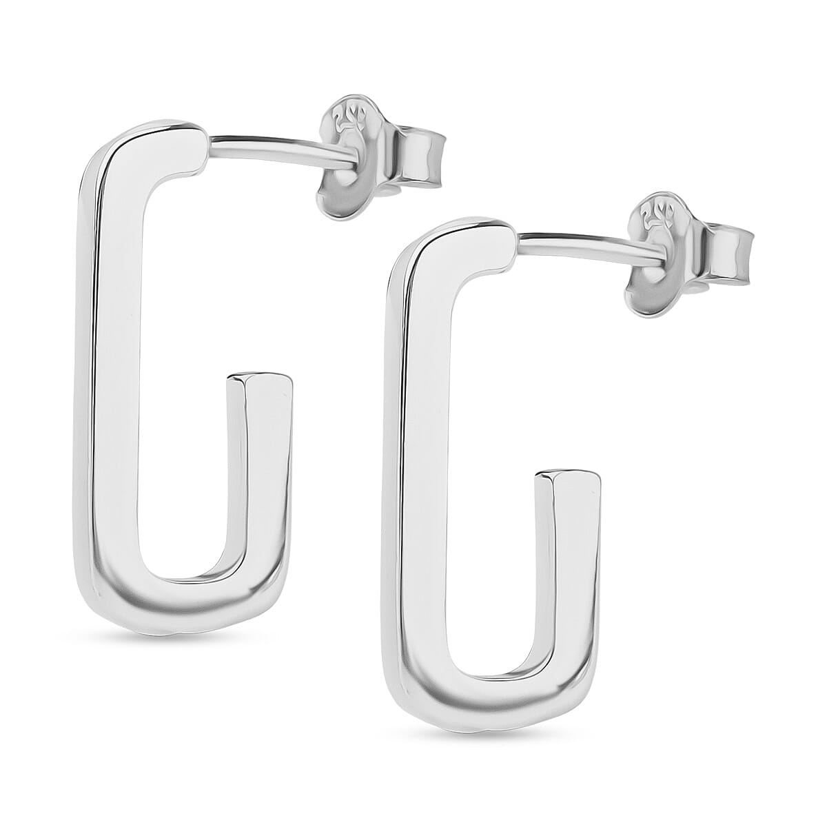 Designer Inspired - Sterling Silver J Hoop Earring 8356467 0
