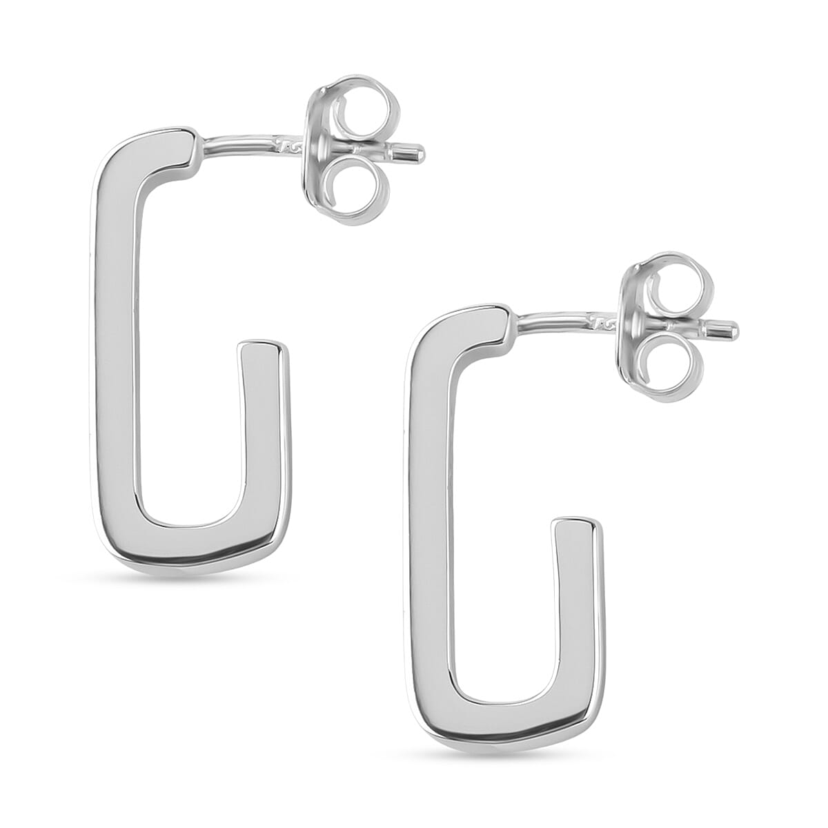 Designer Inspired - Sterling Silver J Hoop Earring 8356467 2