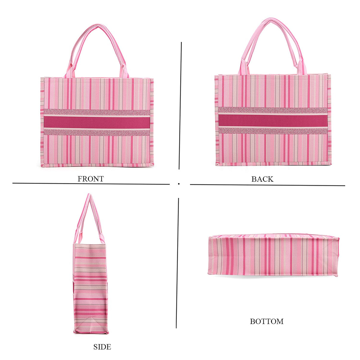 Designer Inspired Stripe Pattern Tote Bag V32360184 4