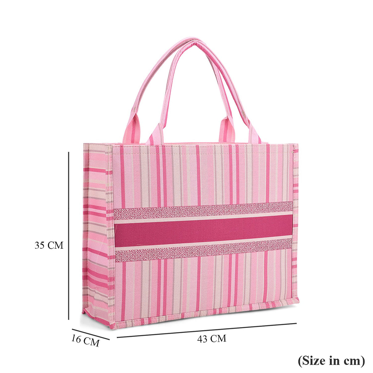 Designer Inspired Stripe Pattern Tote Bag V32360641 7
