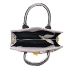 Designer-Inspired Structured Handbag with Crossbody Strap - Black