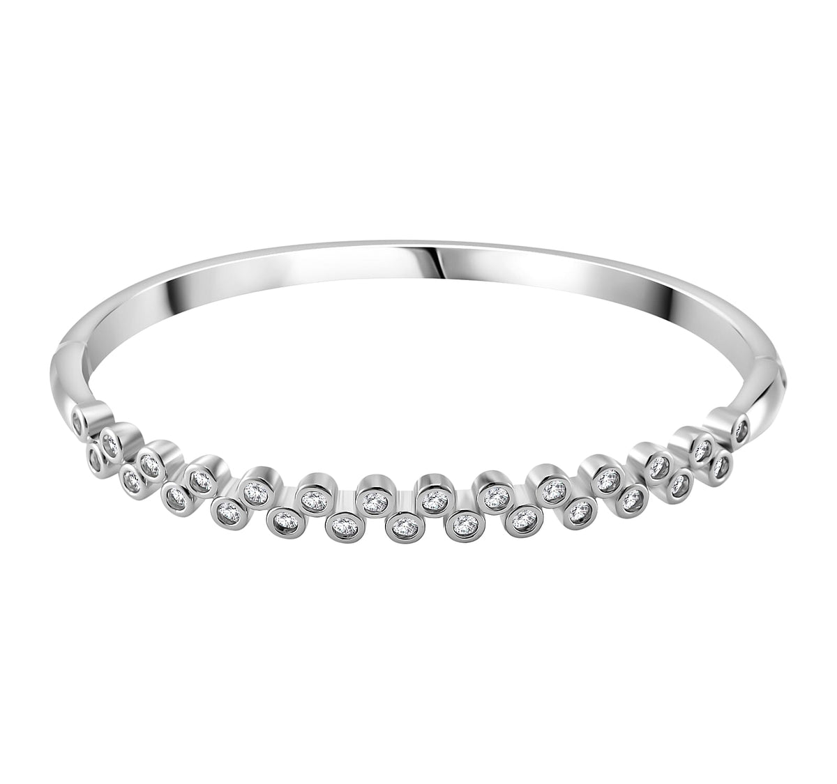 Designer Inspired White Cubic Zirconia Bubble Bangle (Size 7.5) 7856849 0
