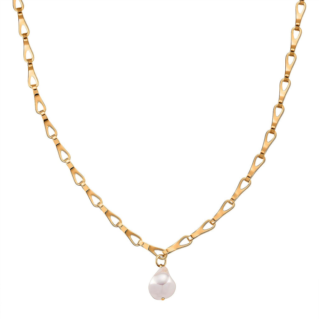 Designer Inspired- White Shell Pearl Necklace (Size - 20-2 Inch Ext)
