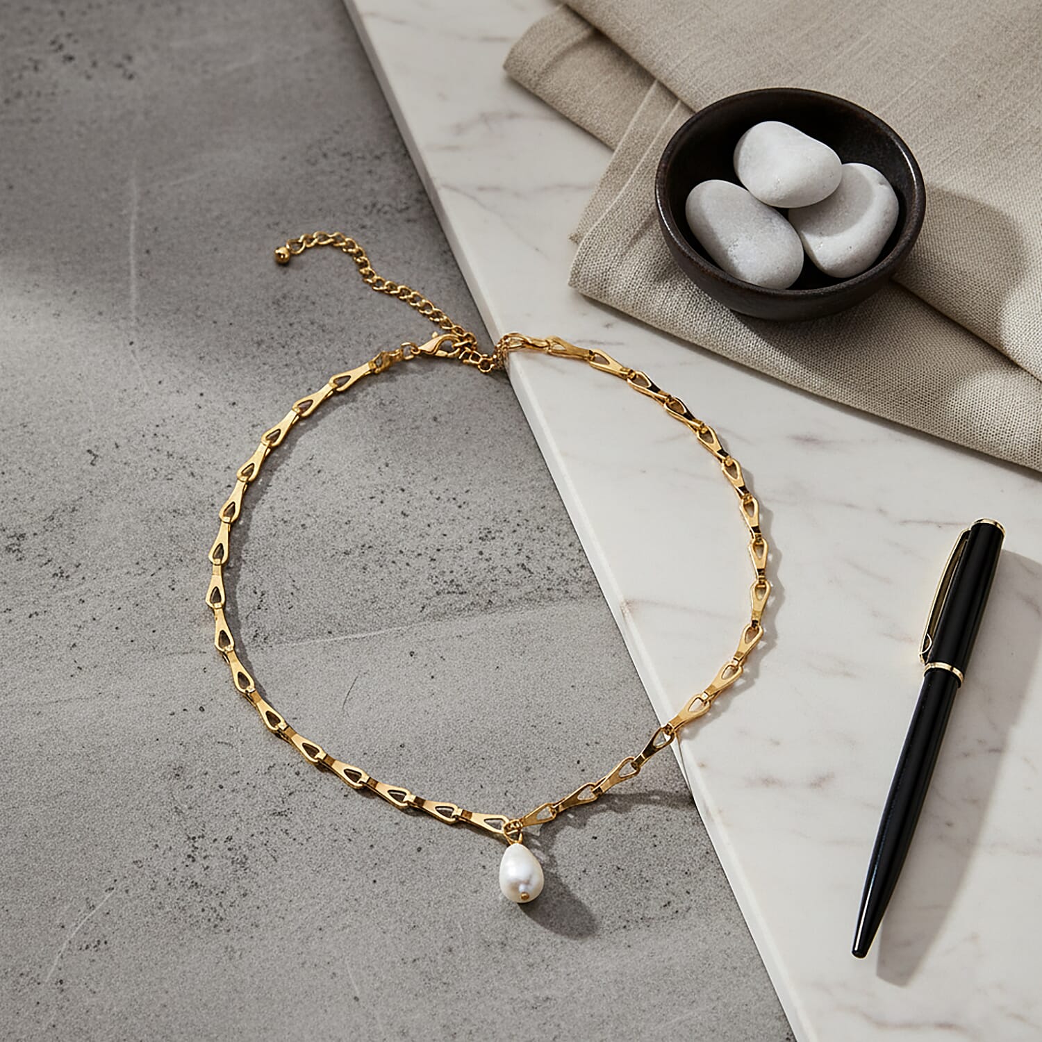 Designer Inspired- White Shell Pearl Necklace (Size - 20-2 Inch Ext) 8282933 2