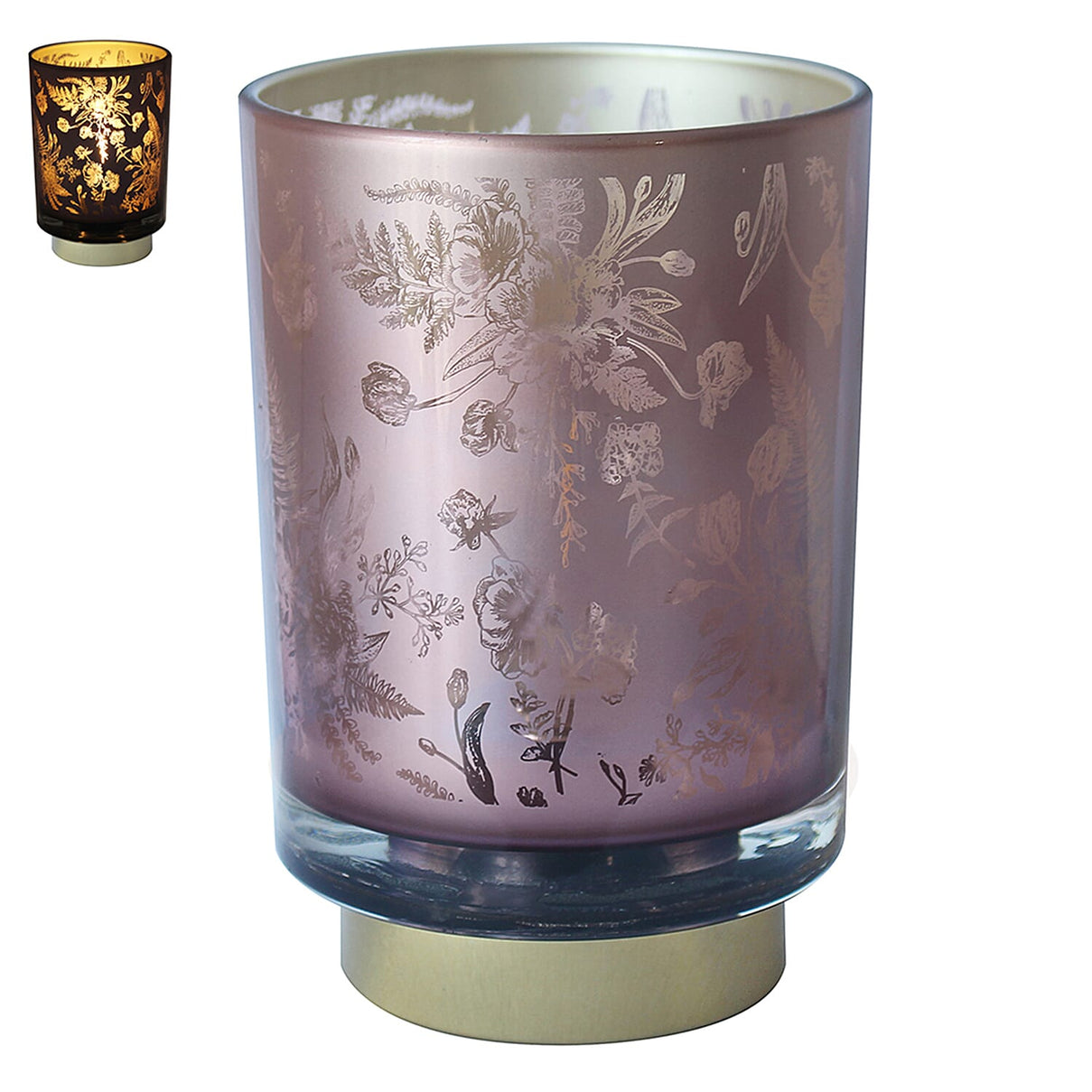 Lesser - Pavey Floral Design Battery Powered LED Lamp (Size 15x10x10 cm) - Purple 7688657 0