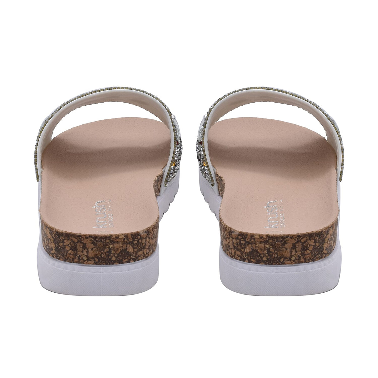 Diamante Pattern Flat Slider in White 6239738 5