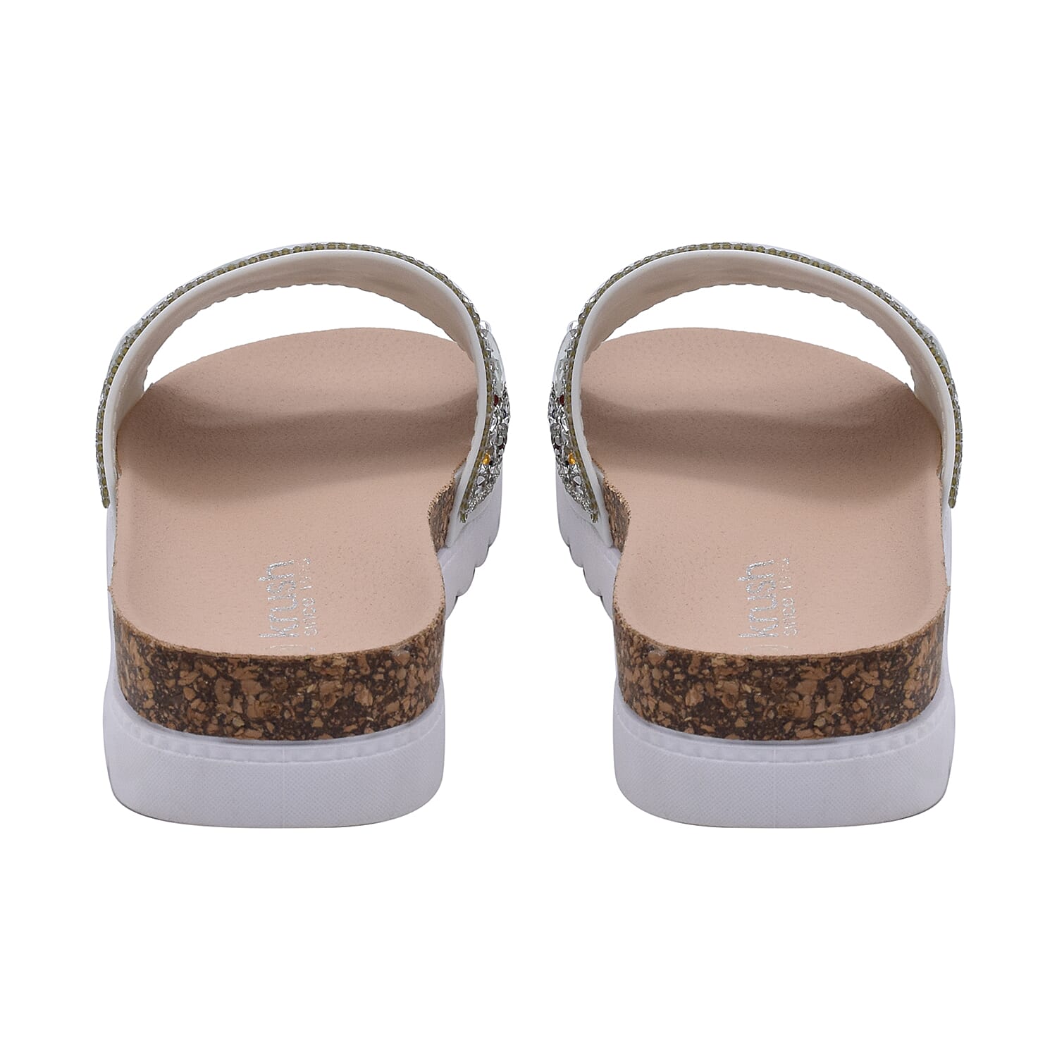 Diamante Pattern Flat Slider in White 6239738 5