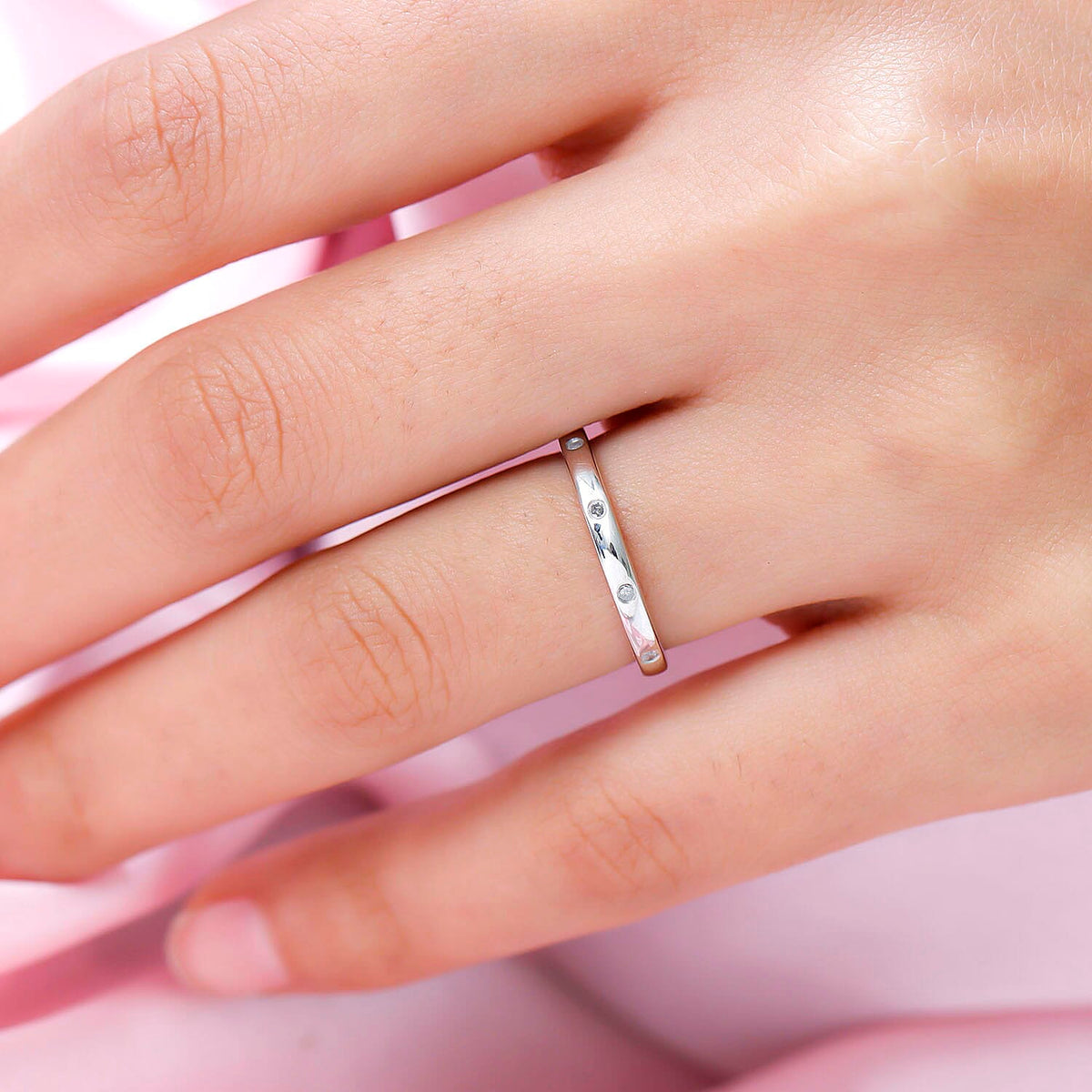 Diamond Wedding Band Ring in 18K Yellow Gold Vermeil and Platinum Plated Sterling Silver 7011166 4
