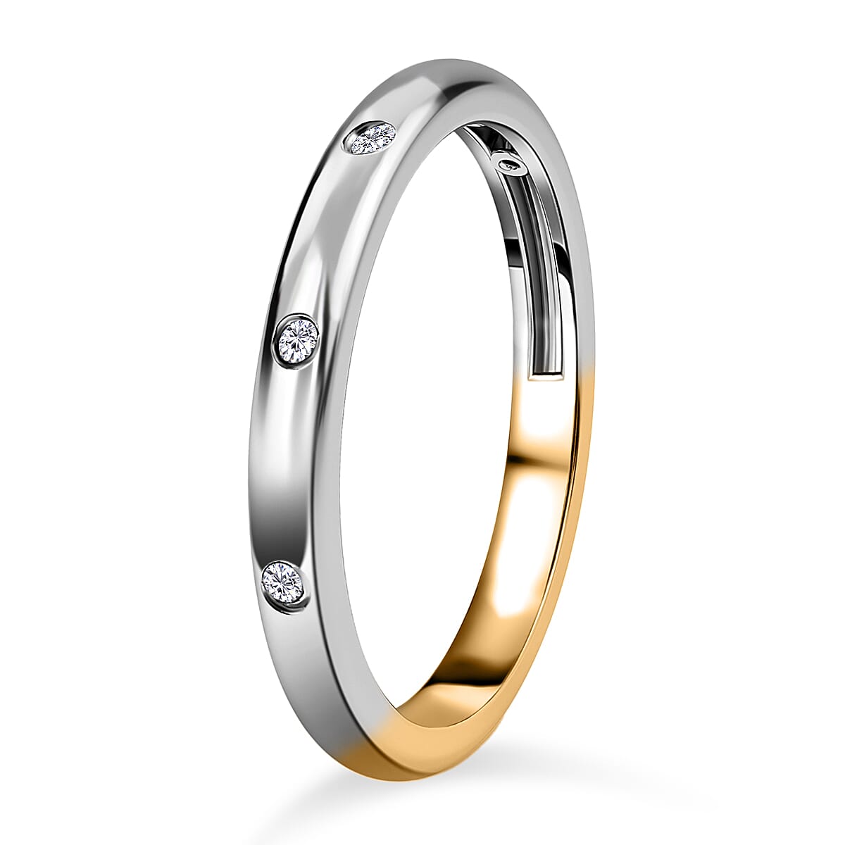 Diamond Wedding Band Ring in 18K Yellow Gold Vermeil and Platinum Plated Sterling Silver 7011166 7