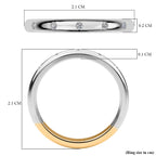 Diamond Band Ring in 18K Yellow Gold Vermeil & Platinum Plated Sterling Silver