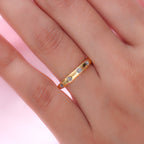 Diamond Band Ring in 18K Vermeil Yellow Gold Overlay Sterling Silver