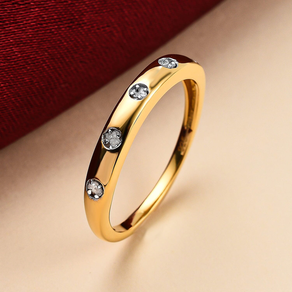 Diamond Band Ring in 18K Vermeil Yellow Gold Overlay Sterling Silver 7133819 3