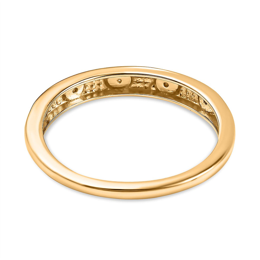 Diamond Band Ring in 18K Vermeil Yellow Gold Overlay Sterling Silver