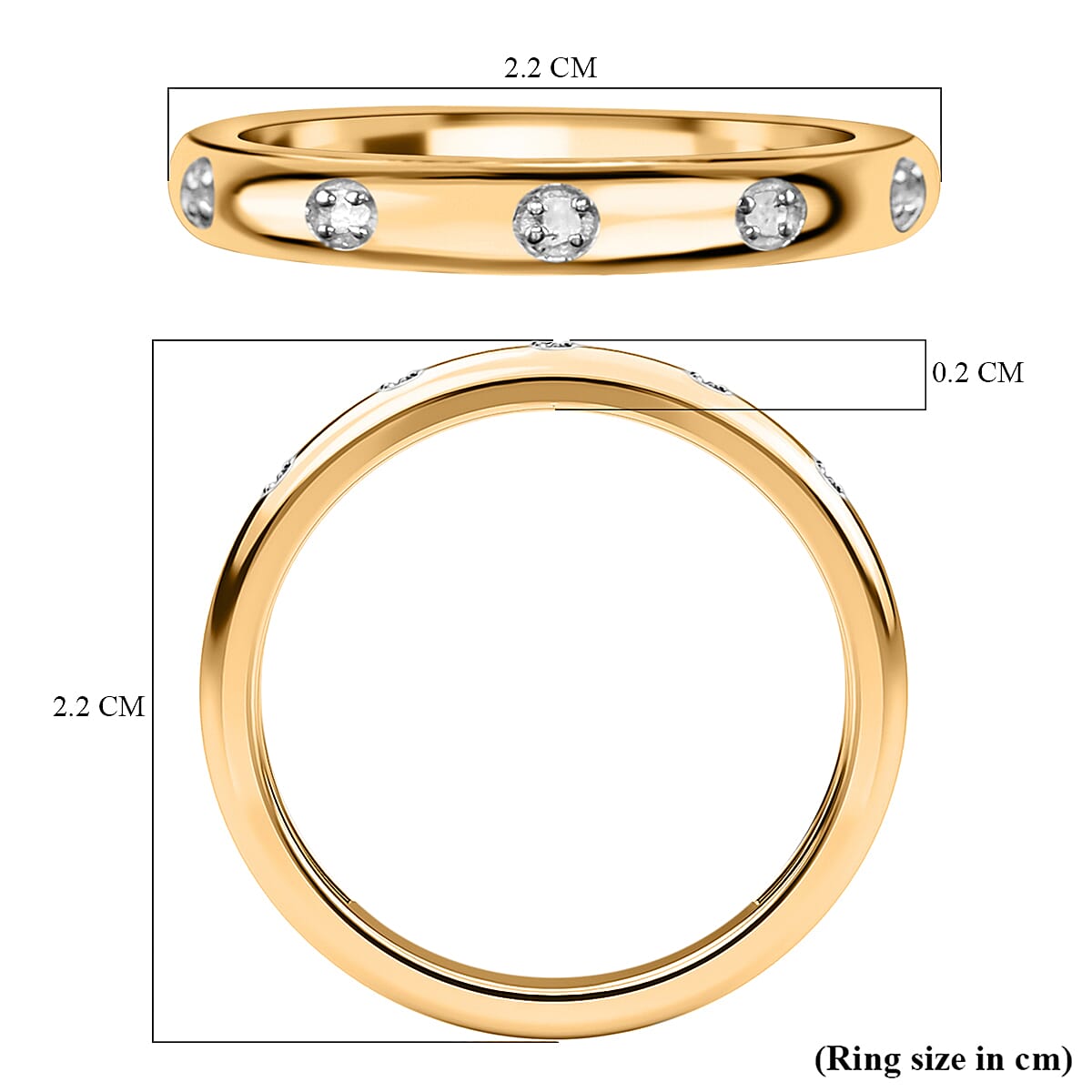 Diamond Band Ring in 18K Vermeil Yellow Gold Overlay Sterling Silver 7133819 6