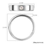 Diamond Band Ring in Platinum Overlay Sterling Silver