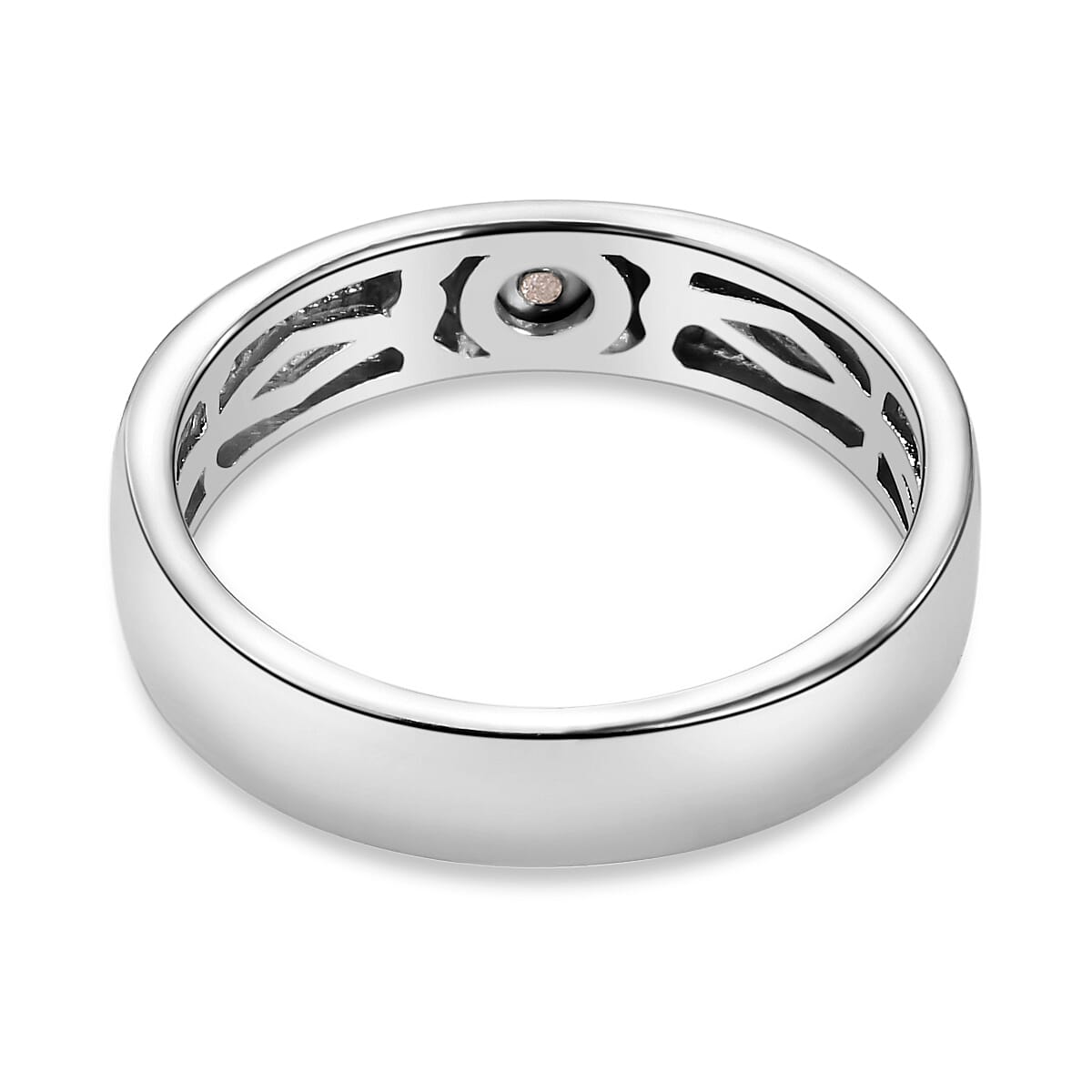 Diamond Solitaire Wedding Band Ring in Platinum Overlay Sterling Silver 3634913 4