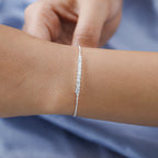 Diamond Bracelet (Size 6.5 - 8.0, Adjustable) in Sterling Silver