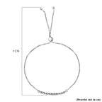 Diamond Bracelet (Size 6.5 - 8.0, Adjustable) in Sterling Silver