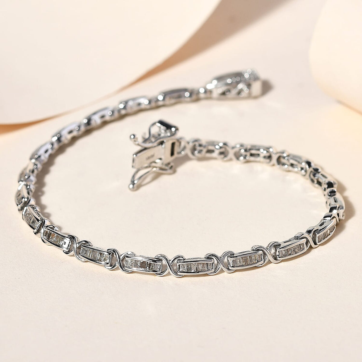 Diamond Bracelet Size 7.5 in Sterling Silver 1.01 Ct, Silver Wt. 8.45 Gms 8729969 2