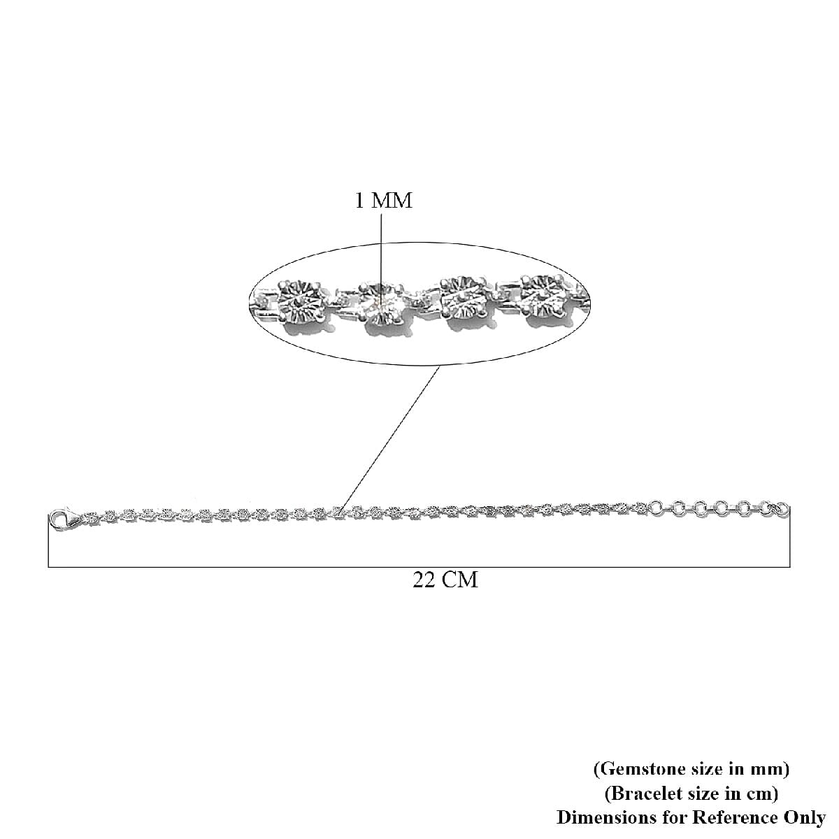 Diamond Bracelet (Size 7 with Extender) with Lobster Clasp in Platinum Plated Sterling Silver 3735166 11