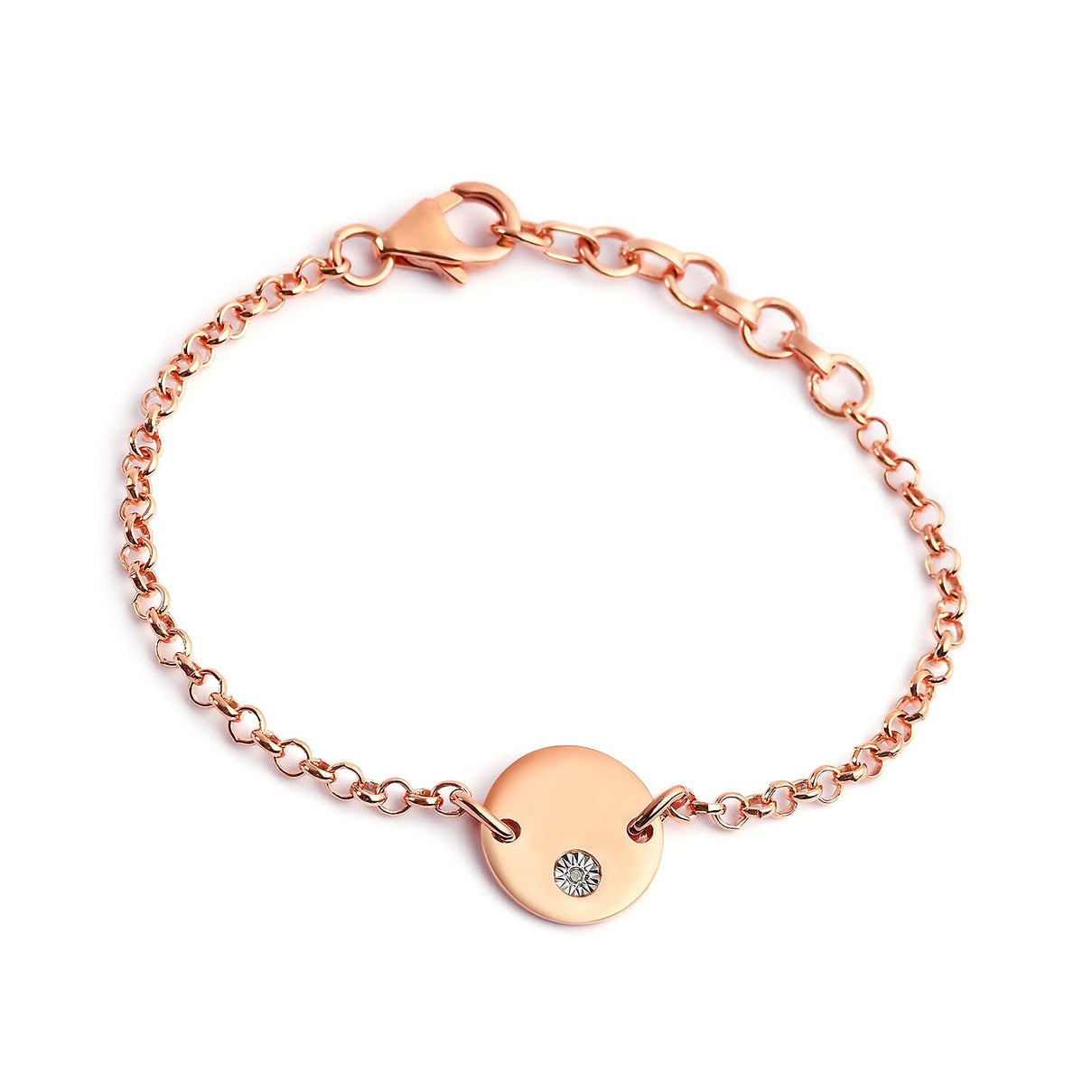 Diamond Bracelet (Size 5 with 1 inch Extender) in Rose Gold Overlay Sterling Silver 3627922 0