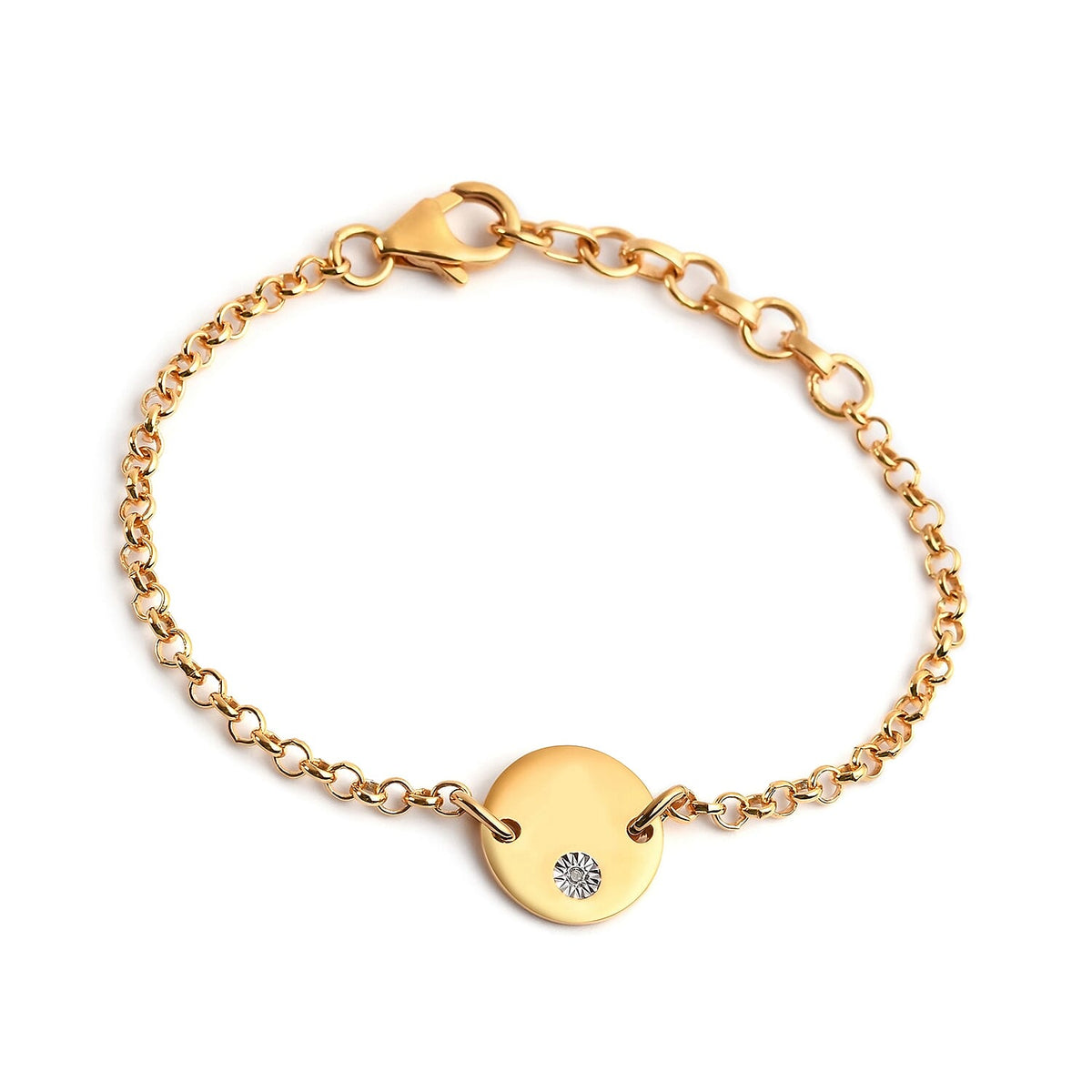 Diamond Bracelet in 14K Gold Plated Sterling Silver 3627920 0