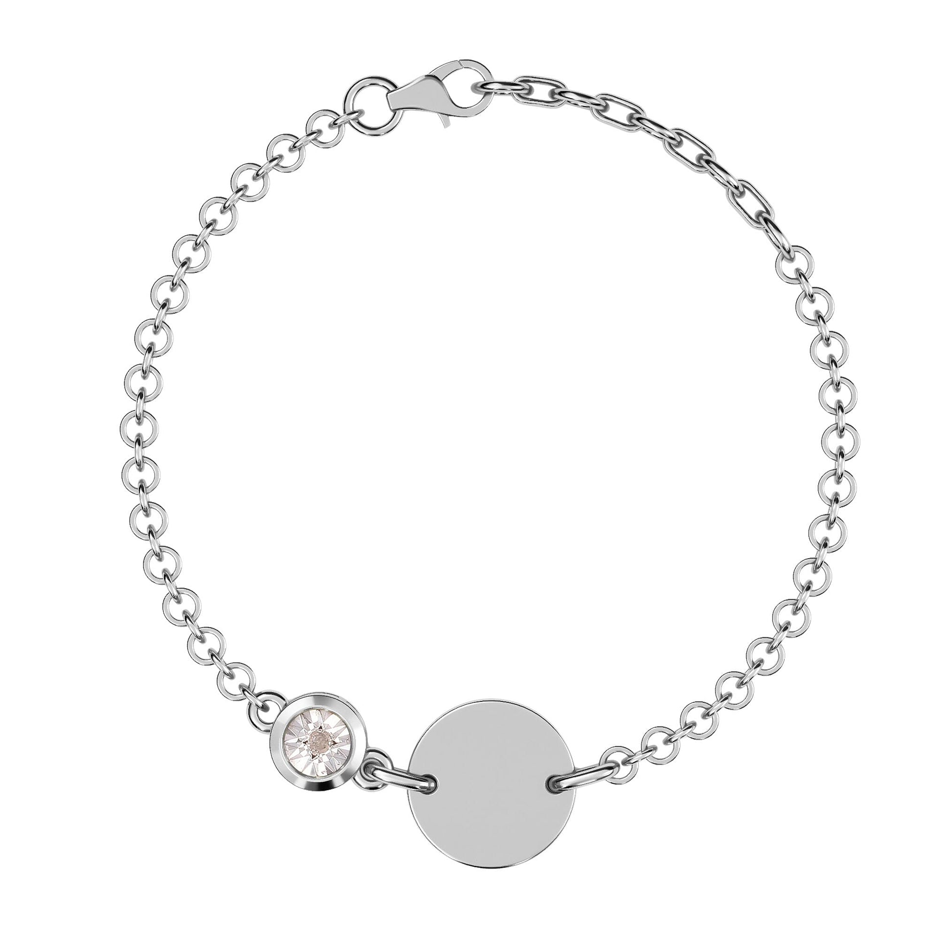 Diamond Bracelet in Platinum Plated Sterling Silver 3627415 0