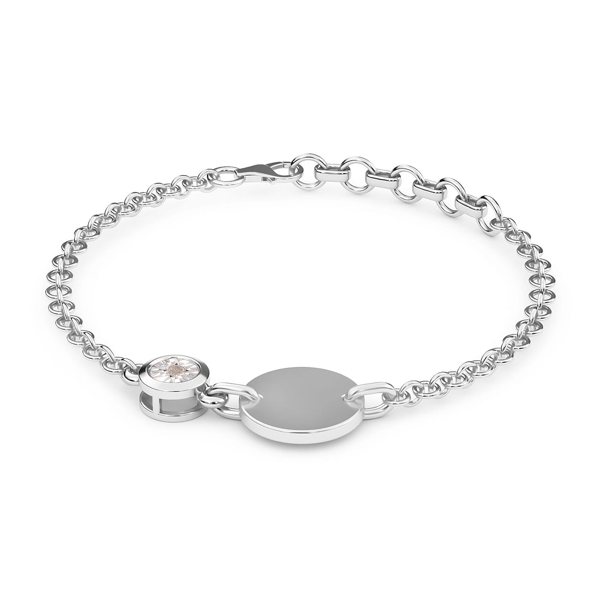 Diamond Bracelet in Platinum Plated Sterling Silver 3627415 2