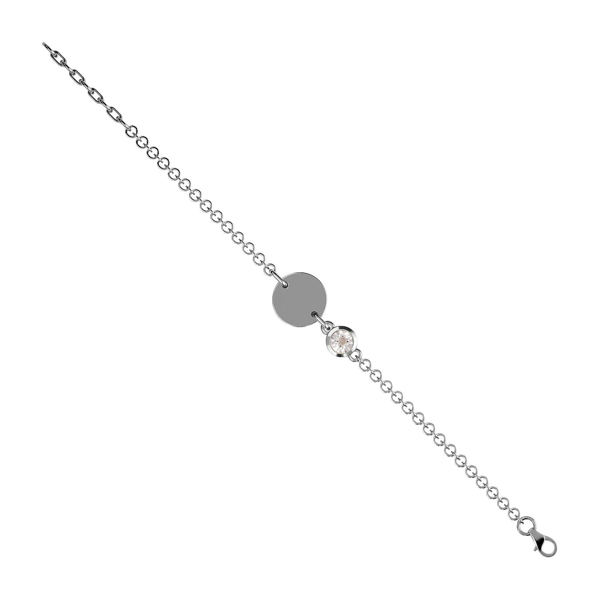 Diamond Bracelet in Platinum Plated Sterling Silver 3627415 4