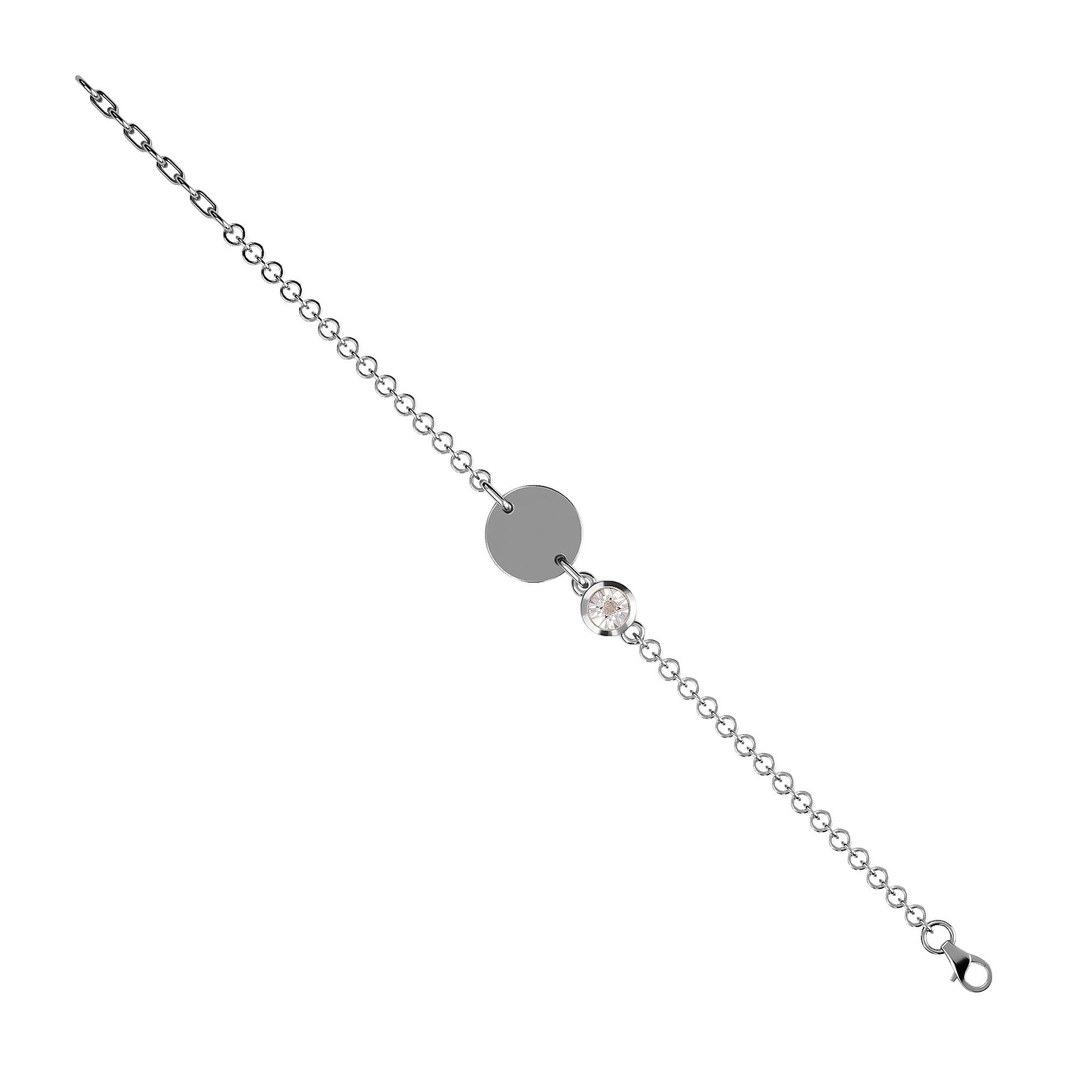 Diamond Bracelet in Platinum Plated Sterling Silver 3627415 4