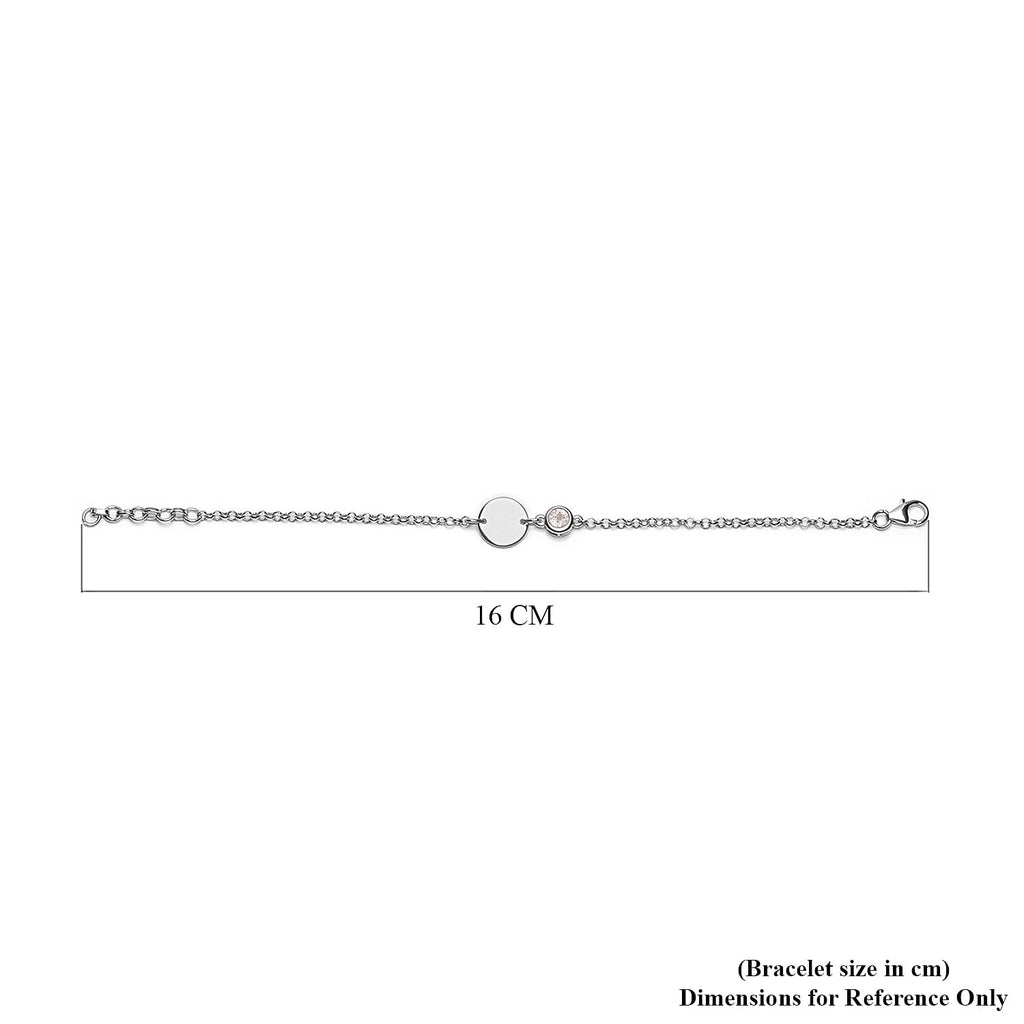 Diamond Bracelet (Size 5 with 1 Inch Extender) in Platinum Overlay Sterling Silver
